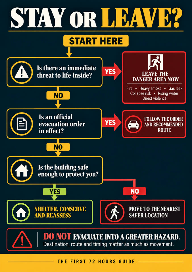 Stay or Leave emergency decision map